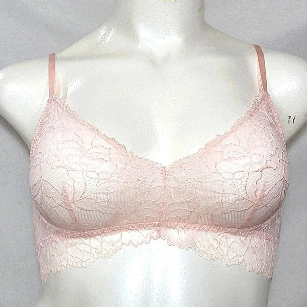 XS X-SMALL‎ Gilligan & O'Malley Floral Lace Bralette Bra Crystal Pink NWT